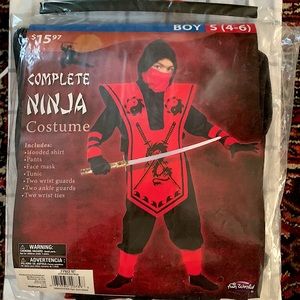 Complete Red Ninja Costume - 7 Piece Set